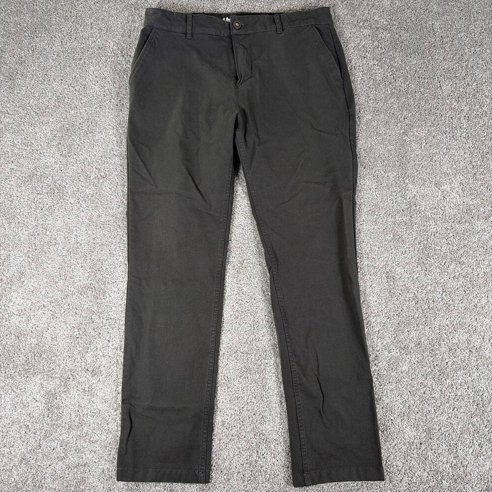 Mugsy Brooks Pants Men 36x32 Olive Green Brown Stretch Chino Office Casual Prep